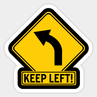 Keep Left Road Sign Sticker